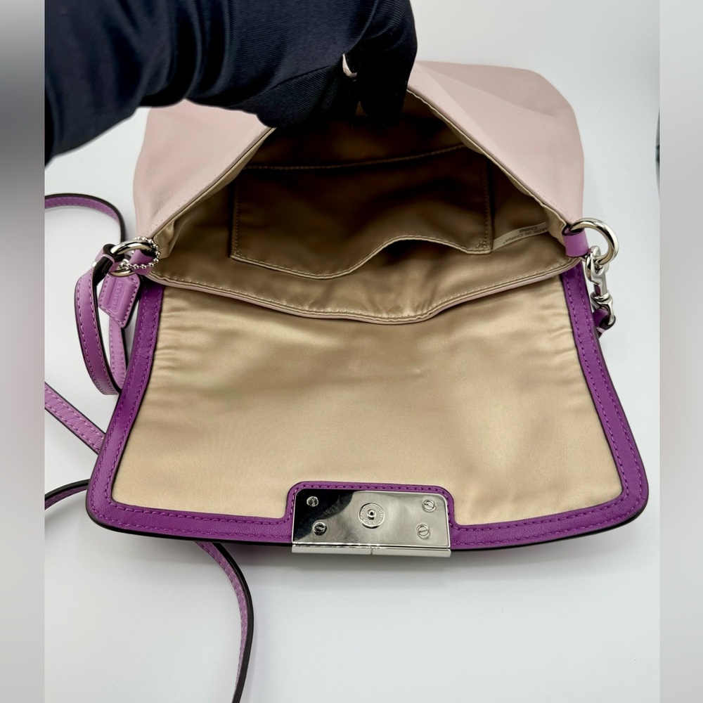 Coach Purple & Mauve Crossbody Bag Leather with Silver Hardware - Picture 4 of 12